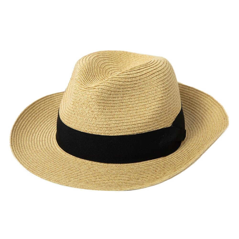 5054 Summer Beach Straw Fedora Hats Panama Mid Brim Trilby Dress Derby Sun